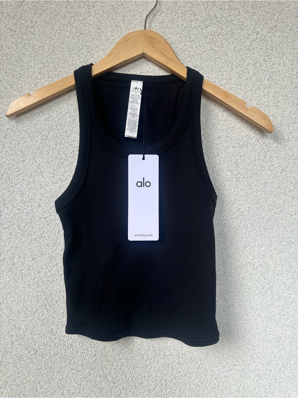 NWT Alo Yoga Goddess Ribbed Go-To Tank Black XS Ribbed Tank Top